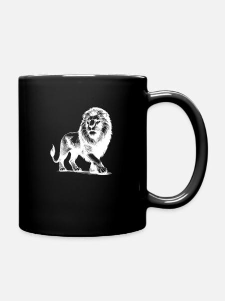 Eleganter stolzer Löwe - Tasse einfarbig - Schwarz