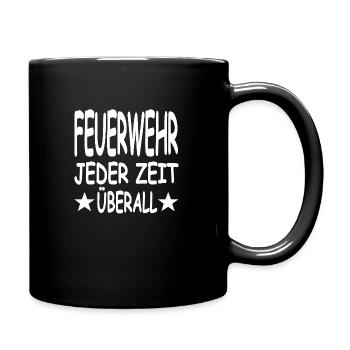 Feuerwehr - Tasse einfarbig - Schwarz - Rechts