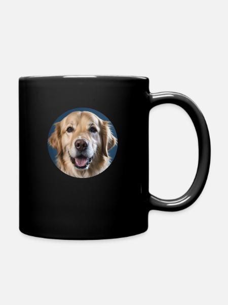 Golden Retriever Dog - Full Colour Mug - black