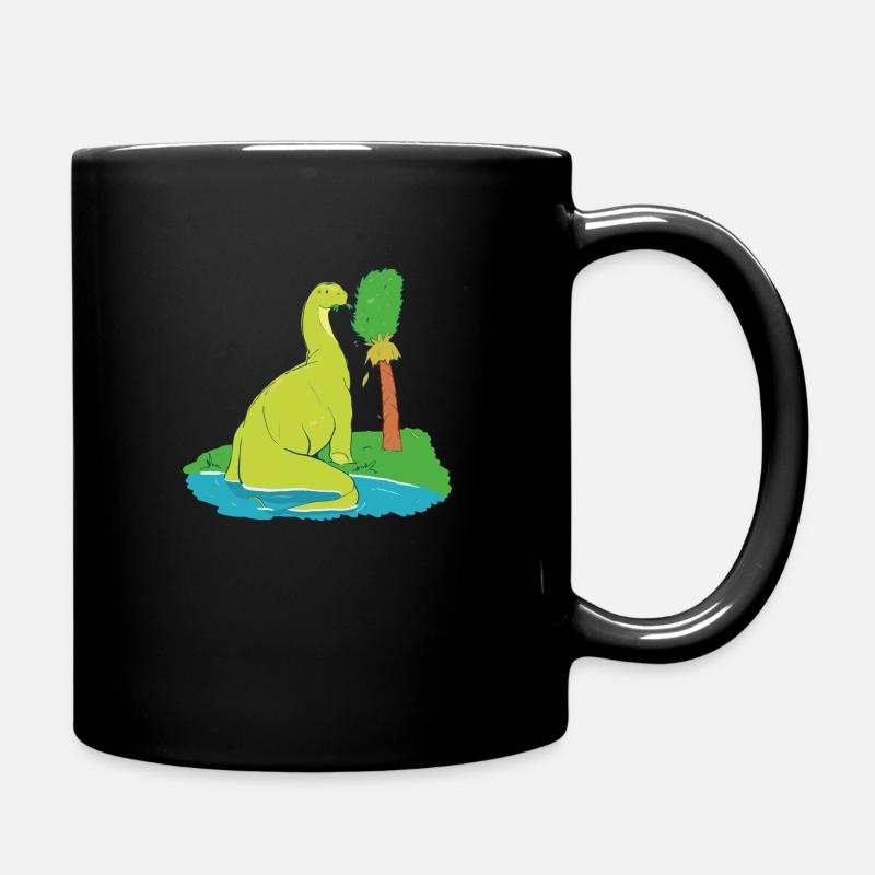 Long Necked Dinosaur - Full Colour Mug - black