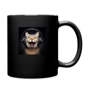 Musik Katze 2 - Tasse einfarbig - Schwarz - Rechts