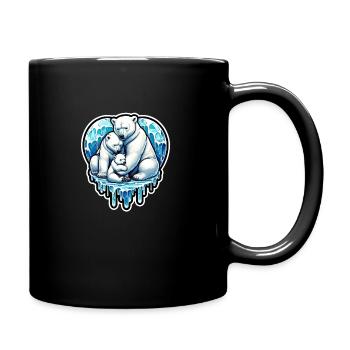 famille ours polaire fonte glace - Mug uni - noir - Droite
