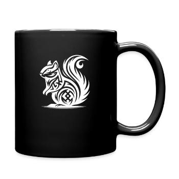Cute Squirrel in Tattoo Style - Full Colour Mug - black - Right