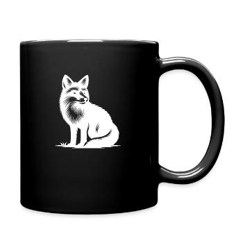Niedlicher schlauer Fuchs - Tasse einfarbig - Schwarz - Rechts