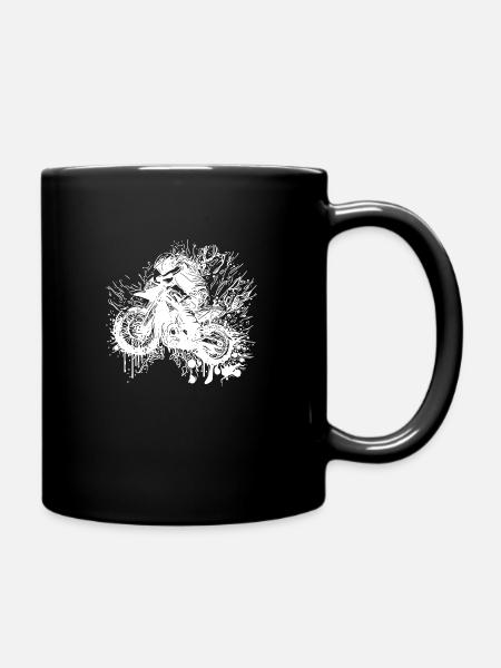 Moto de course tout-terrain style éclaboussure - Mug uni - noir