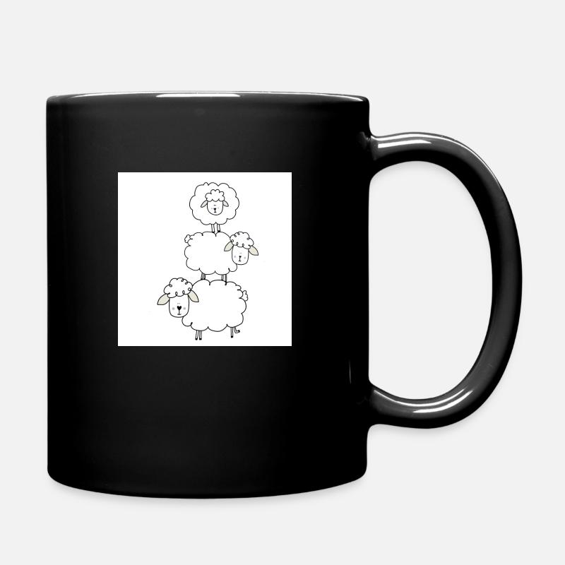 Sketchnotes Schafe drei - Tasse einfarbig - Schwarz