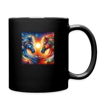 Pferd Lieblingstier - Tasse einfarbig - Schwarz - Rechts