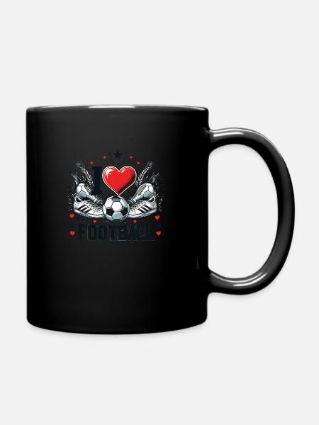 I love Football - Full Colour Mug - black