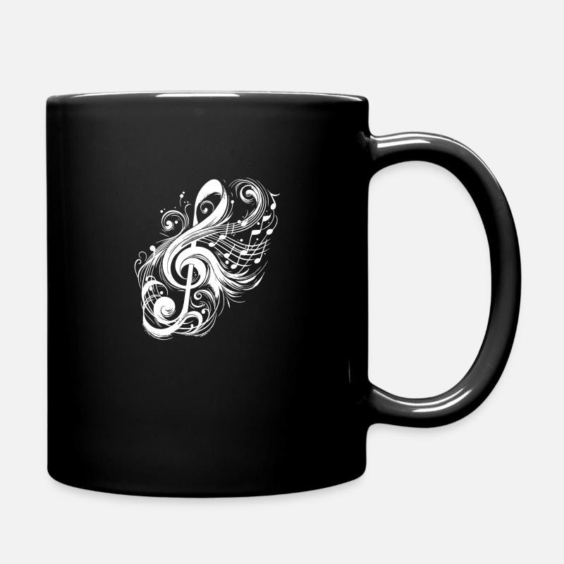 Clé de musique vintage avec des Notes sauvages - Mug uni - noir