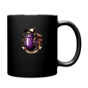 Aubergine - Mug uni - noir - Droite