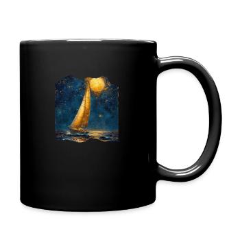 Segelboot Meer Maritim Mond Ozean Nautik - Tasse einfarbig - Schwarz - Rechts