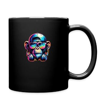 Monkey Headset Music - Tasse einfarbig - Schwarz - Rechts