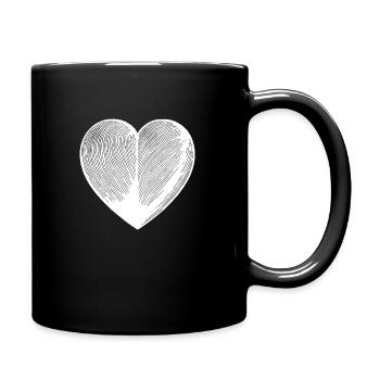 Schönes Tattoo Linien Herz - Tasse einfarbig - Schwarz - Rechts