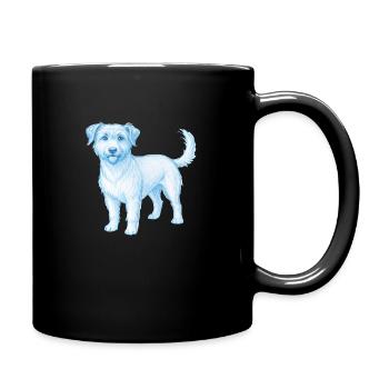 dog hand draw pencil - Tasse einfarbig - Schwarz - Rechts