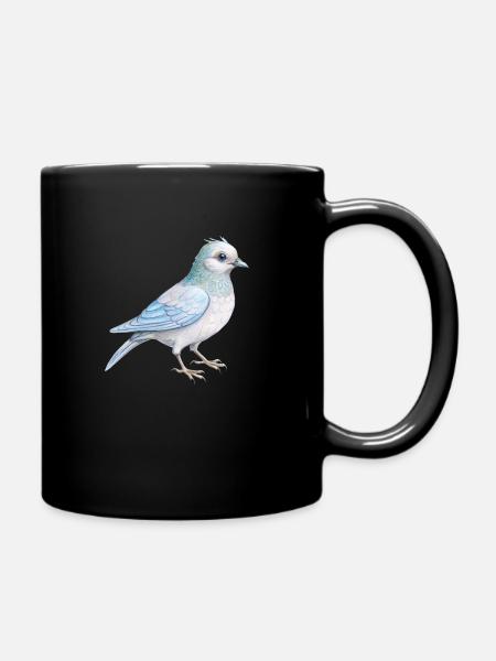 bird hand drawn - Tasse einfarbig - Schwarz