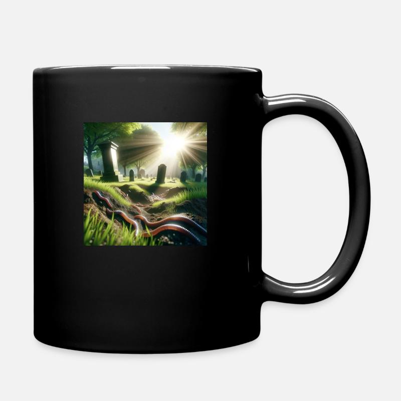 Würmer am Friedhof - Tasse einfarbig - Schwarz