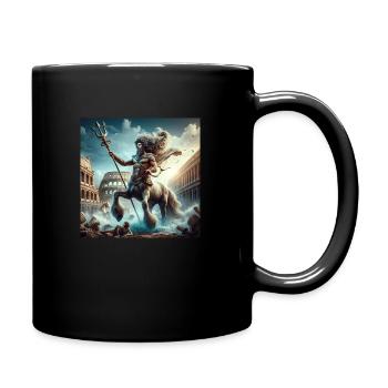Poseidon im Römischen Reich - Tasse einfarbig - Schwarz - Rechts