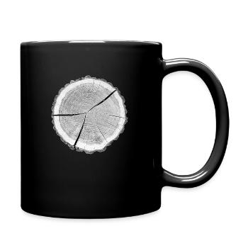 Baumscheibe grau - Tasse einfarbig - Schwarz - Rechts