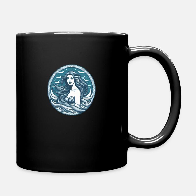 Oceanic Siren Pixel - Full Colour Mug - black