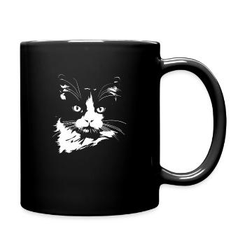 Katze, katzenmotiv - Tasse einfarbig - Schwarz - Rechts