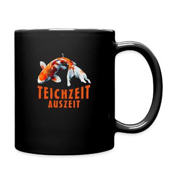 Koi Teichzeit Auszeit Weiher Teich Urlaub - Tasse einfarbig - Schwarz - Rechts
