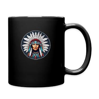 indienne- native americaine - usa - Mug uni - noir - Droite