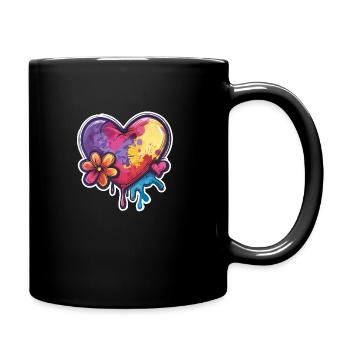 Heart Love - Full Colour Mug - black - Right