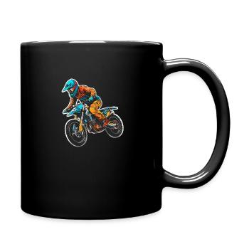 Jump Motocross Biker - Full Colour Mug - black - Right