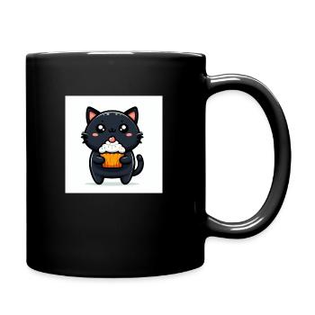 Sweet Kitty Black assis avec Cupcake - Mug uni - noir - Droite