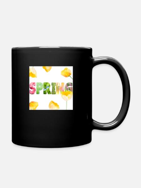 Spring Weißer Hintergrund - Tasse einfarbig - Schwarz