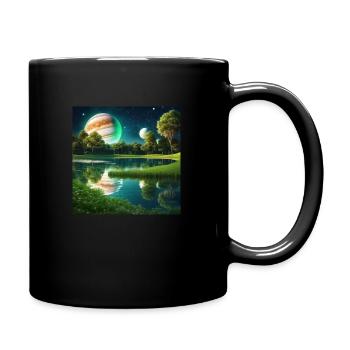 Mondlicht wunderbare Parklandschaft - Tasse einfarbig - Schwarz - Rechts