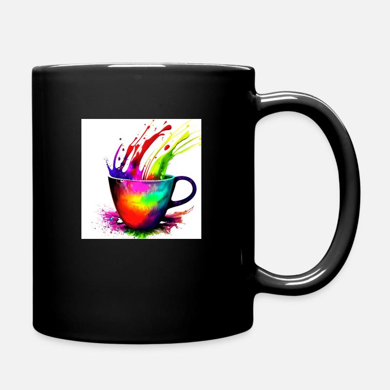 Kaffeetassen bunt 28 - Tasse einfarbig - Schwarz