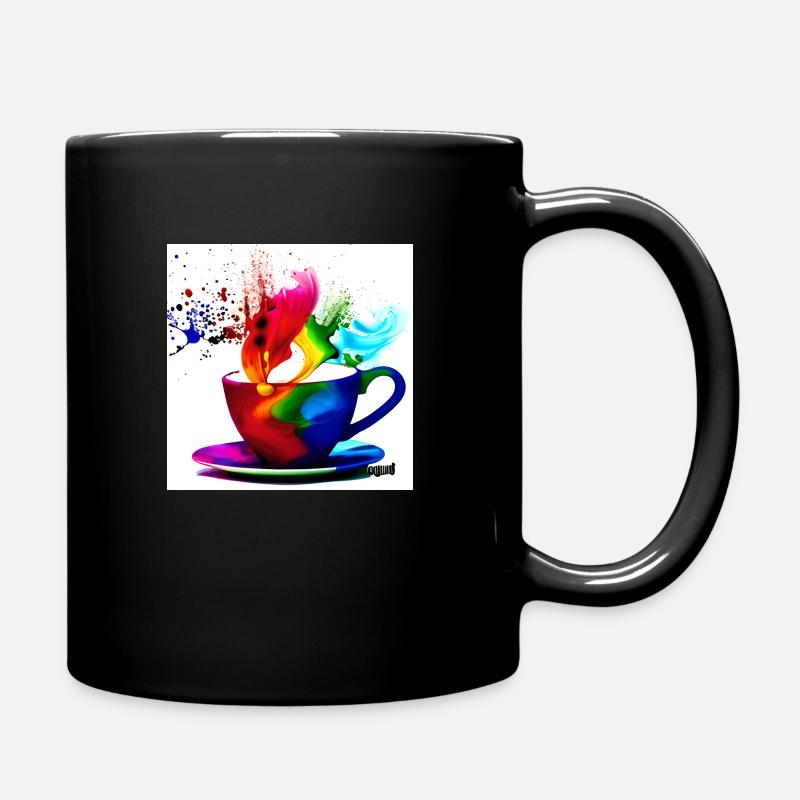 Kaffeetassen bunt 3 - Tasse einfarbig - Schwarz
