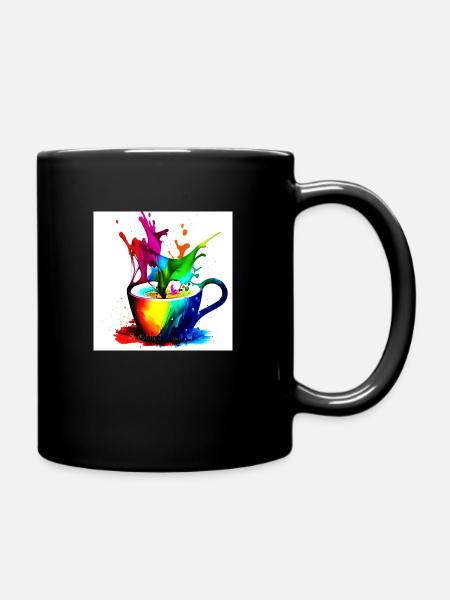 Kaffeetassen bunt 41 - Tasse einfarbig - Schwarz