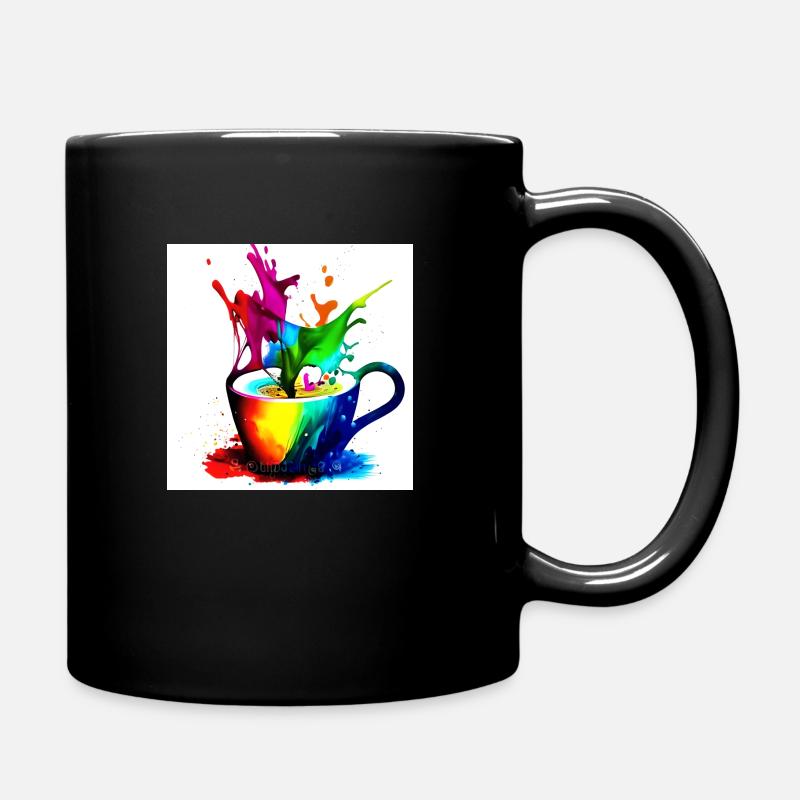 Kaffeetassen bunt 41 - Tasse einfarbig - Schwarz
