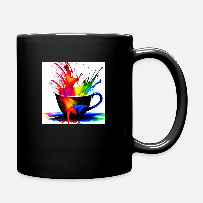Kaffeetassen bunt 16 - Tasse einfarbig - Schwarz