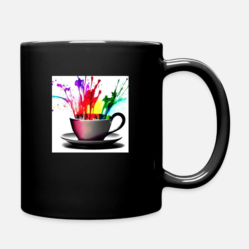 Kaffeetassen bunt 4 - Tasse einfarbig - Schwarz