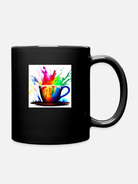 Kaffeetassen bunt 9 - Tasse einfarbig - Schwarz