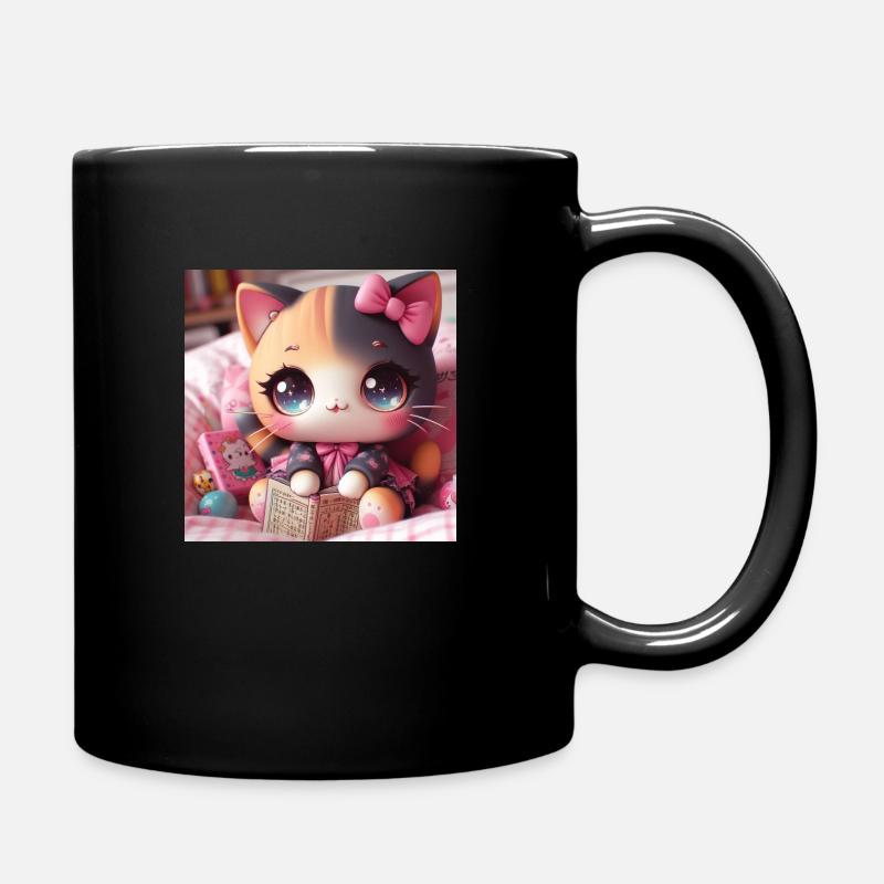 chat girly - Mug uni - noir