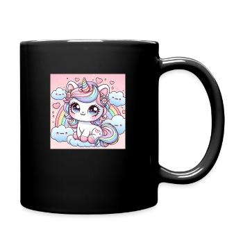 chat arc en ciel - Mug uni - noir - Droite