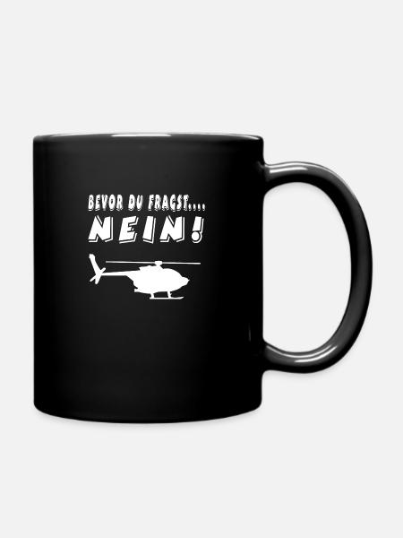 Hubschrauber - Tasse einfarbig - Schwarz