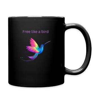 Free like a bird - Tasse einfarbig - Schwarz - Rechts