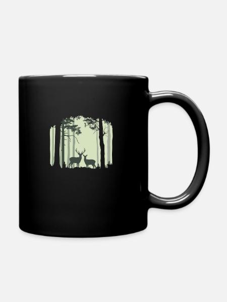 Hirschwald 1 - Tasse einfarbig - Schwarz