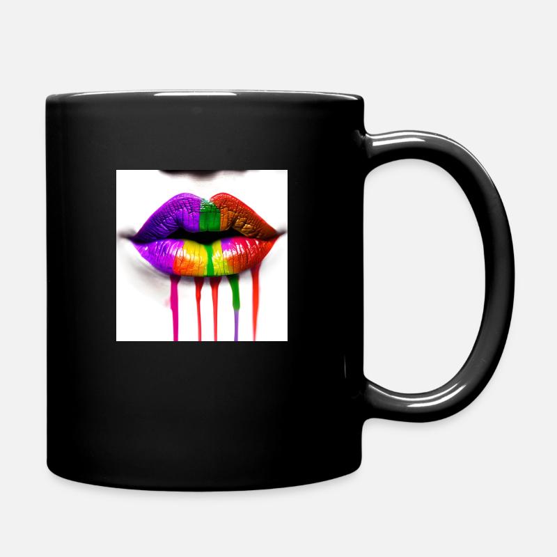 Arc-en-cielkissmund 34 - Mug uni - noir