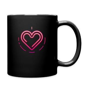 Neon Love Pulse - Tasse einfarbig - Schwarz - Rechts