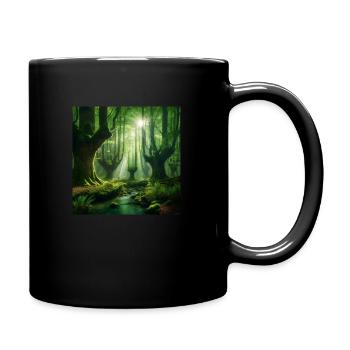 Wunderschöner Wald - Tasse einfarbig - Schwarz - Rechts
