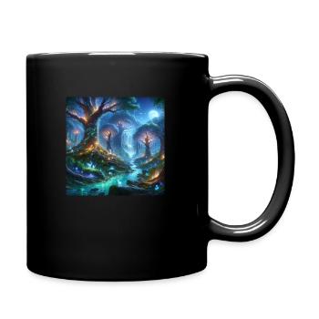 Verwunschener Wald - Tasse einfarbig - Schwarz - Rechts