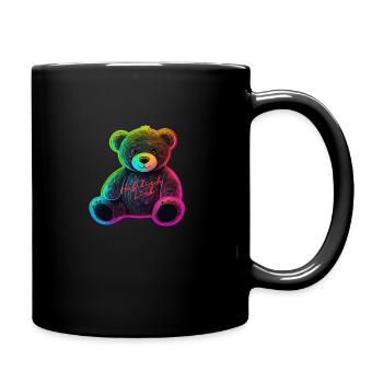 Hab dich Lieb Bär,Neon Teddy - Tasse einfarbig - Schwarz - Rechts