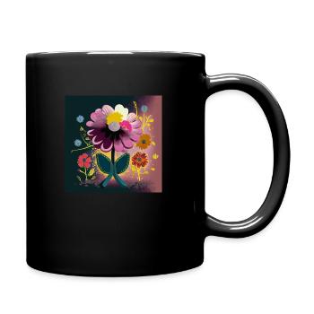 Colorful Blossom Spring Abstraction - Full Colour Mug - black - Right