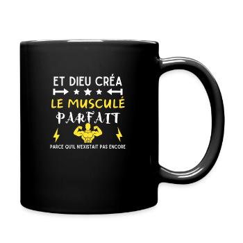 DIEU CREA LE MUSCULE PARFAIT - Mug uni - noir - Droite
